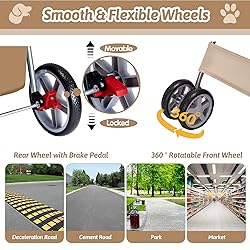 Azaeahom Pet Stroller, 4 Wheels Pet Strolling Cart