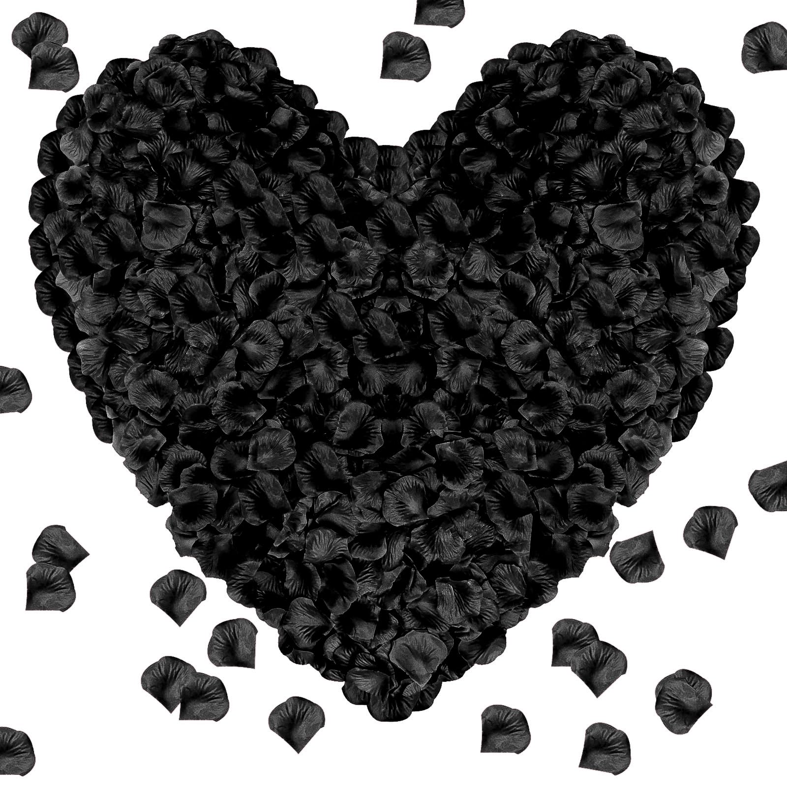 Photo 1 of Pyrrhiax 1000Pieces Rose Petals, Artificial Flower Petals Black Bose Petals for Romantic Night,Wedding,Proposal Anniversary Flower Decorations (Black)