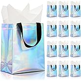 KeerxunBag 12pcs Reusable Gift Bags（Includes Tissue Paper） Gift bag with handle Birthdays Parties Holidays Weddings Medium 10x4x8in rainbow Gift Bags