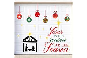 90SHINE 34PCS Christmas Garage Door Decorations Magnets - Nativity Xmas Holiday Refrigerator Fridge Kitchen Decor