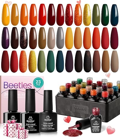 Beetles Gel Polish Cozy Campfire 23 Pcs Fall Winter Set 5ml + Top/Base
