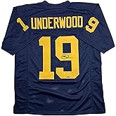 Facsimile Autographed Bryce Underwood Michigan Blue Reprint Laser Auto College Football Jersey Size Men's XL