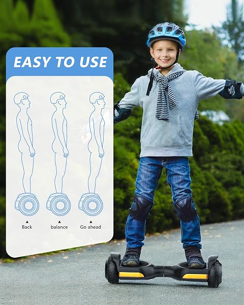 GYROOR SELF BALANCING SCOOTER NEW G13 ALL TERRAIN BALANCING SCOOTER WITH LED LIGHTS, SELF BALANCING OFF ROAD WITH BLUETOOTH FOR KIDS AGES 6-12 AND ADULTS-MATTE BLACK