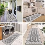 SHACOS Non Slip Hallway Runner Rug 60x180 cm Grey TPR Backing Easy Clean view 7