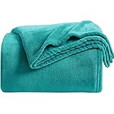 KMUSET Fleece Blanket Throw - Teal, Lightweight, Super Soft, Cozy Luxury Bed Blanket