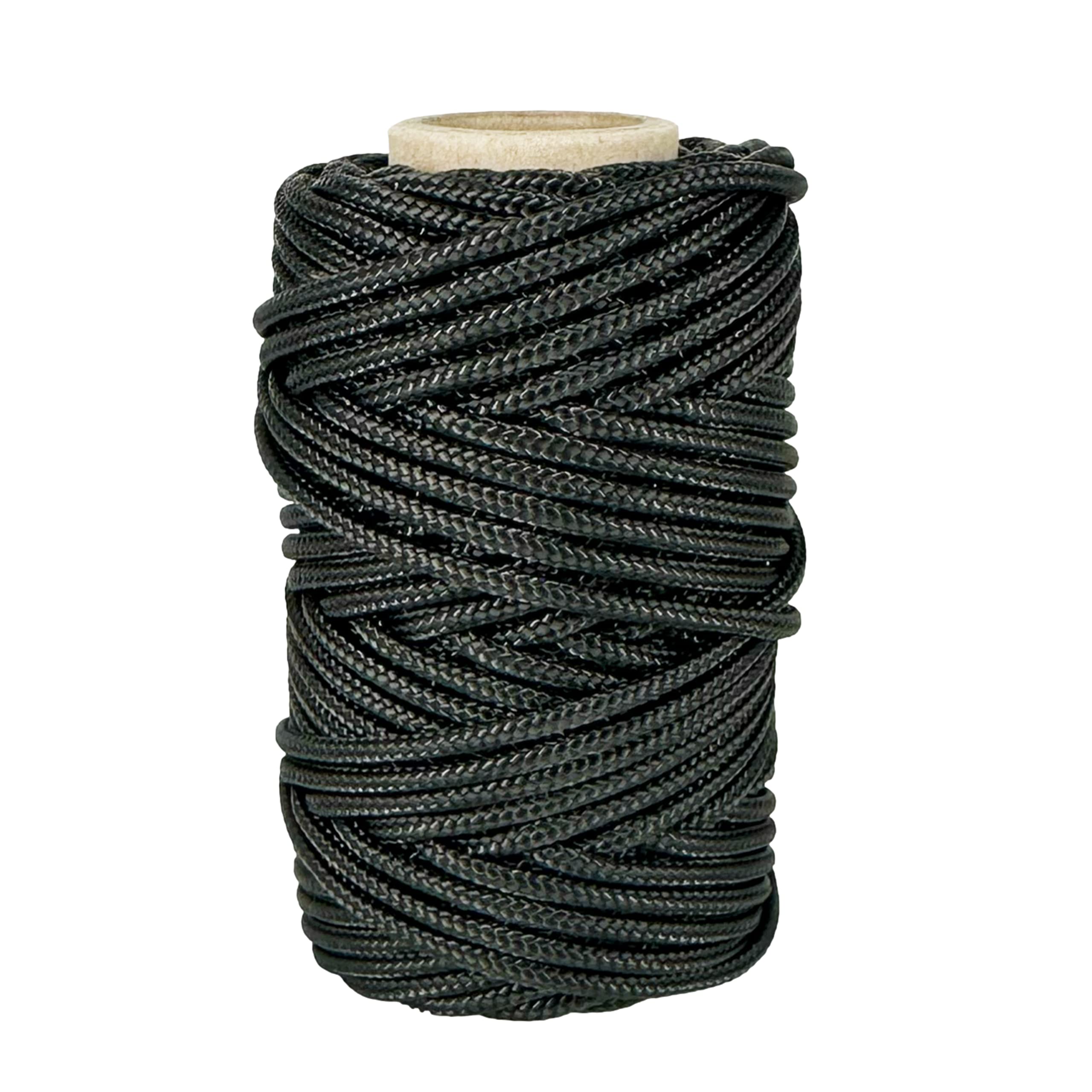 Polyester Cord 3mm * 25m. Craft rope, Versatile Paracord Made in Spain, for Outdoor, Garden and DIY. Black
