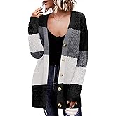 Zeagoo Womens 2026 Long Sleeve Chunky Cable Knit Fall Cardigans Sweaters Button Down Open Front Outerwear with Pockets