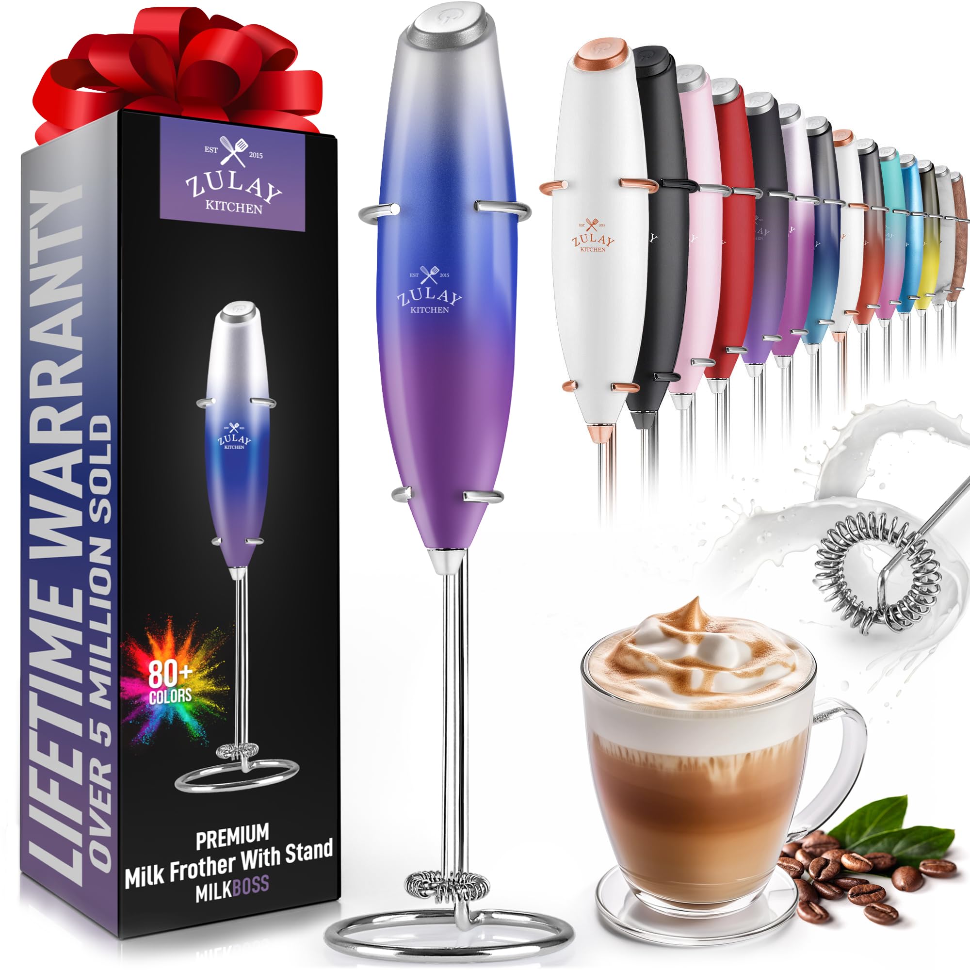 Zulay Kitchen Powerful Milk Frother Wand - Ultra