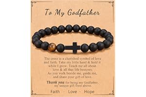 ORISPRE To Mens Gifts Cross Bracelet for Son, Grandson, Dad, Husband, Godfather, Men - Birthday Graduation Retirement Christmas Christian Gift for Teens Men
