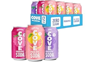 Cove Probiotic Soda, Zero Sugar Better-For-You Alternative - Refreshing, Delicious Probiotic Drink, No Artificial Colors & Ca
