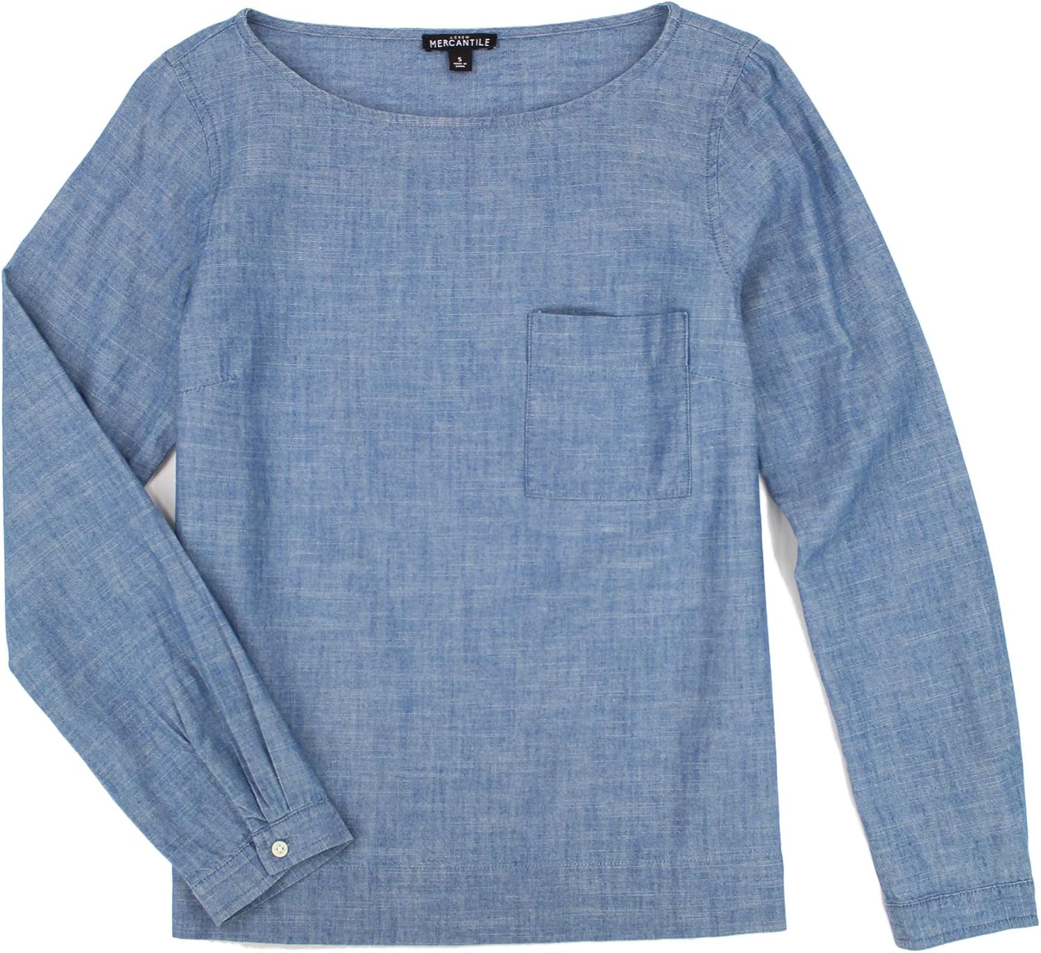 J. Crew Women's Long Sleeve Popover Shirt (Small, Chambray) at Amazon Womenâs Clothing store