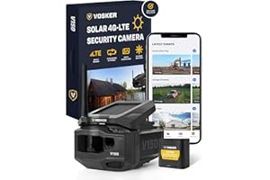 VOSKER V150 Solar-Powered LTE Cellular Security Camera | Motion activated sensor wireless camera | Receive Photos on Your Mob