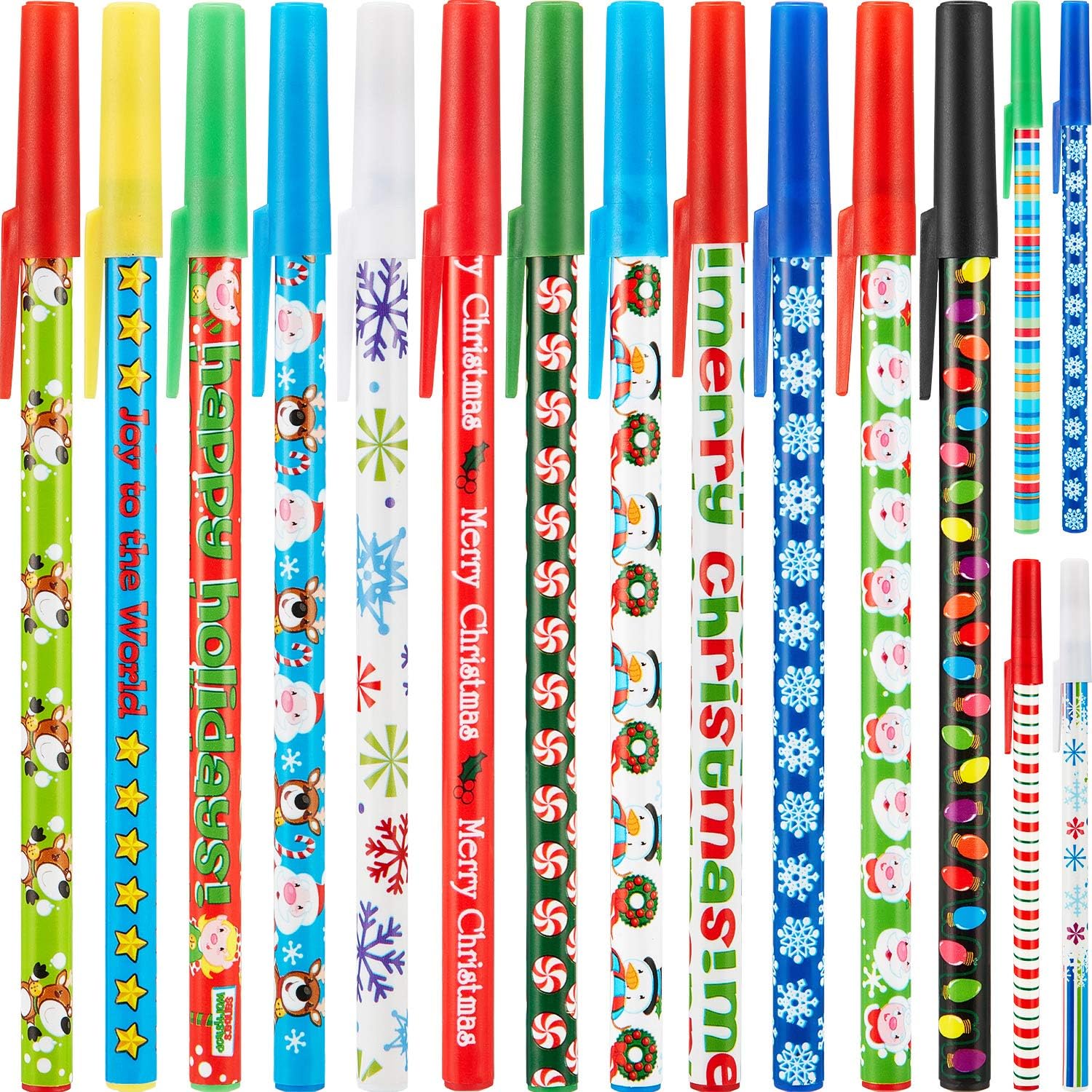 Christmas Stick Pens Set Holiday Ballpoint Pens for