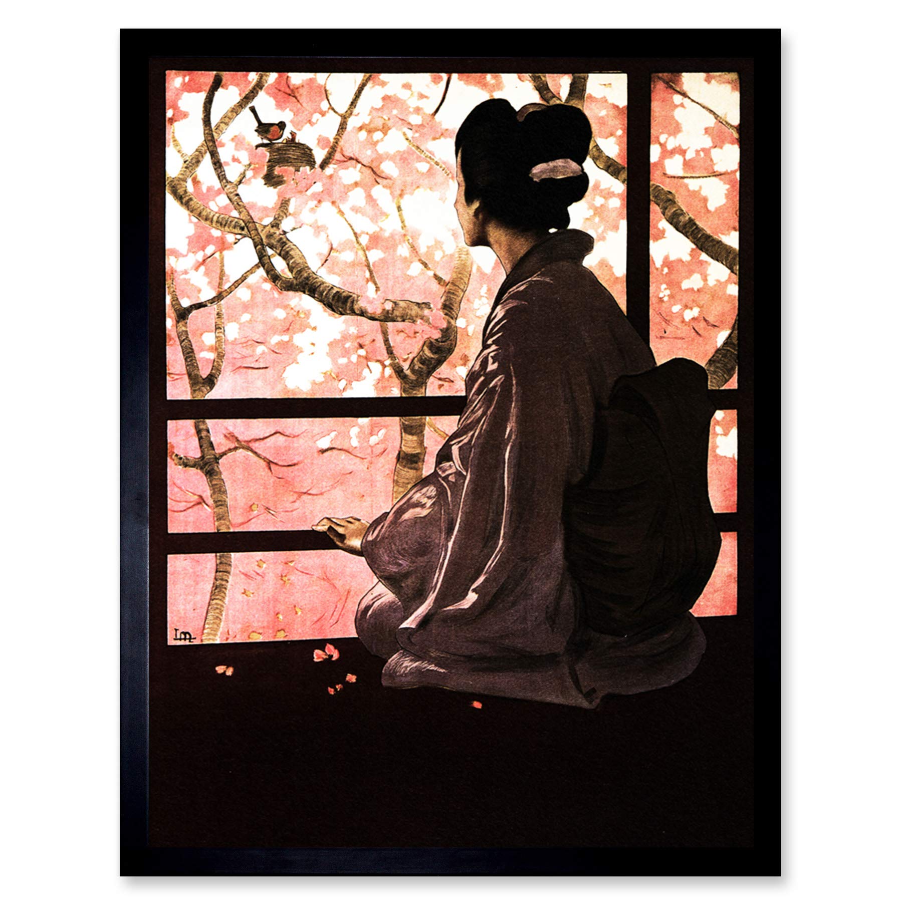 Wee Blue Coo Opera Madame Butterfly Japanese Art Print Framed Poster Wall Decor 12x16 inch