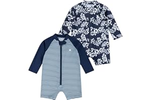 Hurley Unisex Baby 2-Pack Long Sleeve Rash Guard Coverall