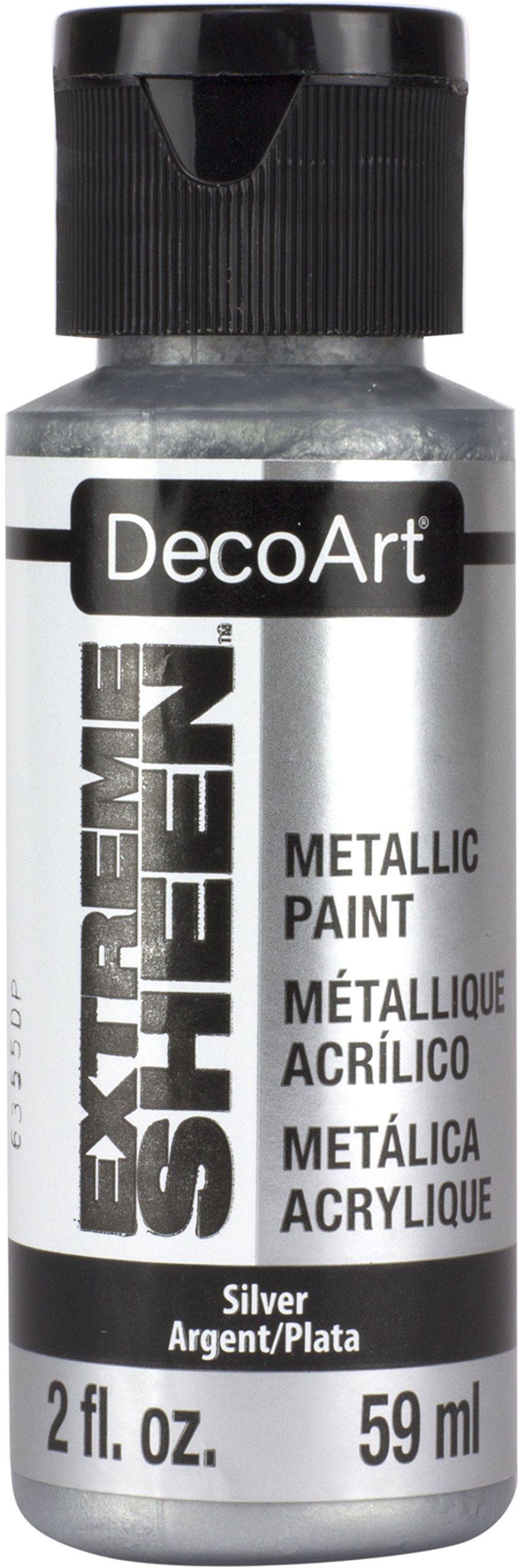 DecoArt Americana Extreme Sheen Jar of Paint, Acrylic, Silver, 3.5 x 3.5 x 10 cm
