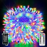 Ollny 30m 300 LED Christmas Tree Lights with Remote Mains Powered Multicolor