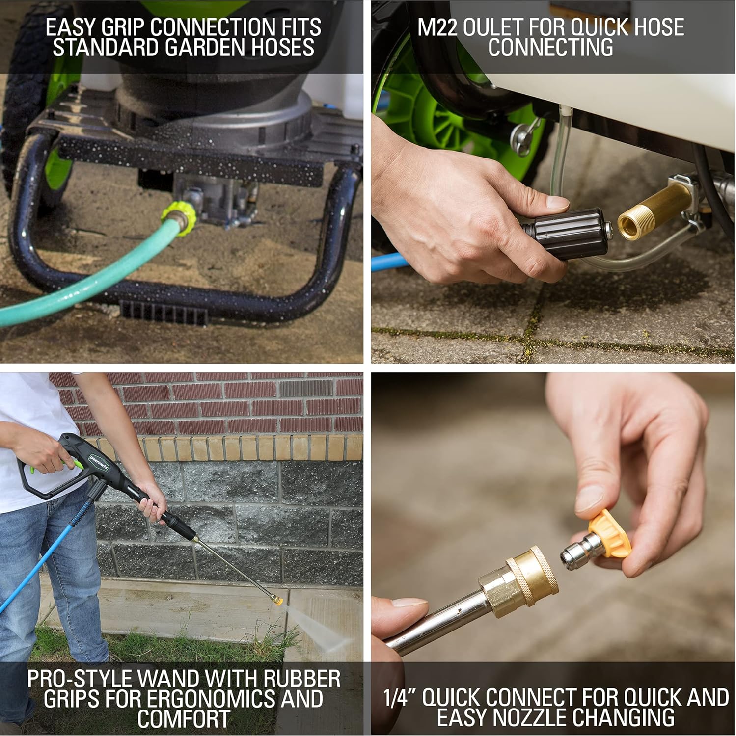 Greenworks GPW2200 2200 PSI 2.3 GPM Electric Pressure Washer: Garden & Outdoor