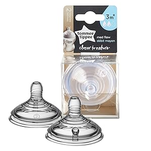 Tommee Tippee Closer to Nature, Baby Bottle, Medium Flow 3+ Months, 2 Count