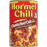 HORMEL Chili | Chunky Beef Chili No Beans, 15oz x12 | Canned Chili. 16g Protein / serving, High Protein Ready to Eat Meals. Perfect for Rice Bowls, Cheese Dips, Hot Dogs, Burgers