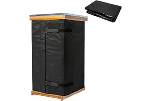 CODREE Winter Bee Hive Wrap for 10 and 8 Frame Beehives, 2 Deep Boxes & 2 Medium Box Adjustable Beehive Winter Protection Cover, 600D Oxford Cozy Windproof Warm Bee Hive Insulation Wrap (85" x 34")