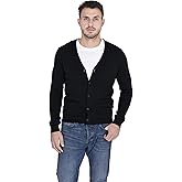 Cashmeren Men's Button Down Cardigan 100% Pure Cashmere Classic Knit V-Neck Sweater