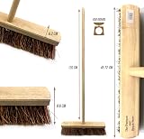 TDBS 18in Outdoor Garden Broom with Wooden Handle and Bassine Bristles view 7