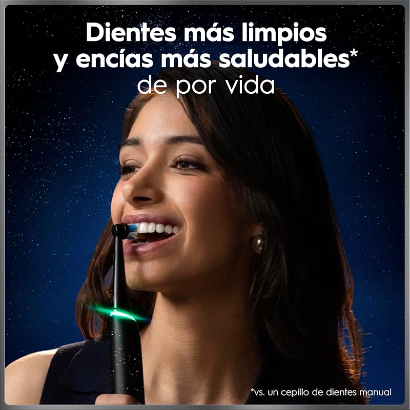 Escova de dentes elétrica oral-b io 10 preta, 3 cabeças de escova, 1 estojo para carregador de viagem, projetado por braun, projetado por braun