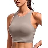 BAYDI Clouduxi High Neck Sports Bras for Women - Padded Workout Tank Tops with Built in Bra Racerback Gym Yoga Crop Top