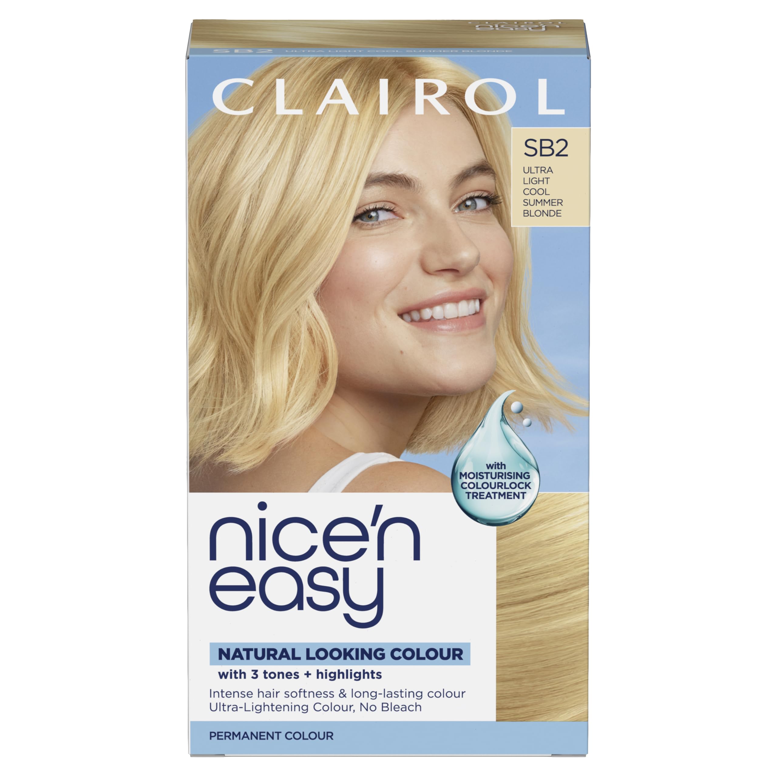 CLAIROL NICE'N EASY CRÈME PERMANENT HAIR DYE - SB2 ULTRA LIGHT COOL SUMMER BLONDE