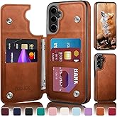 DJDUCK Designed for Samsung Galaxy S25 Plus Case Wallet with Card Holder, [Magnetic Clasp Cover] [RFID Blocking Leather Protection] Shockproof Women Men Cases for Samsung S25 Plus Light Brown