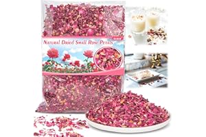 Sukh Dried Small Rose Petals - Natural Dry Red Rose Petals 3oz Organic Flowers and Herbs for DIY Spa Bath Salts,Soap Making,Candle,Resin Jewelry Crafts,Wedding Party Decoration and Confetti