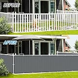 LOVE STORY HDPE Balcony Privacy Screen 0.9 x 5m Charcoal UV Protection Wind view 5