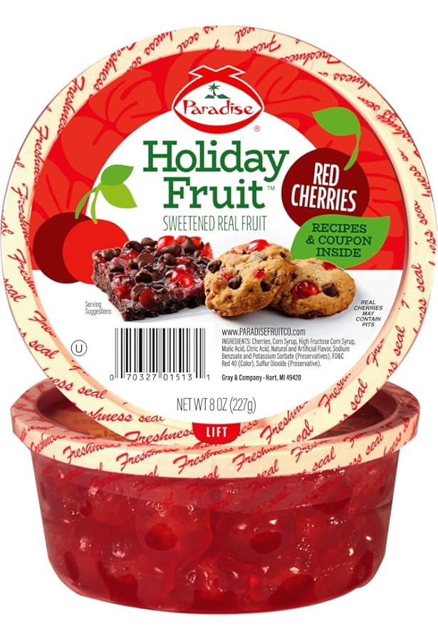 Amazon.com : Paradise Red Cherry Halves, 8 Ounce : Fruit Leathers