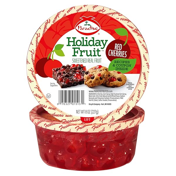 PARADISE RED CHERRIES, 8 OUNCE
