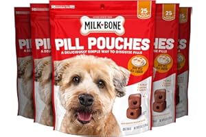 Milk-Bone Pill Pouches with Real Chicken Dog Treats, 6 Ounce Bag (Pack of 5)
