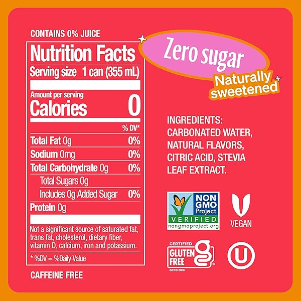 ZEVIA ZERO SUGAR, GRAPEFRUIT CITRUS SODA, CAFFEINE FREE, 12 FL OZ CANS (PACK OF 24)