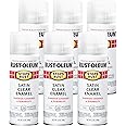 Rust-Oleum 285092-6PK Stops Rust Spray Paint, 12 Oz, Satin Clear, 6 Pack