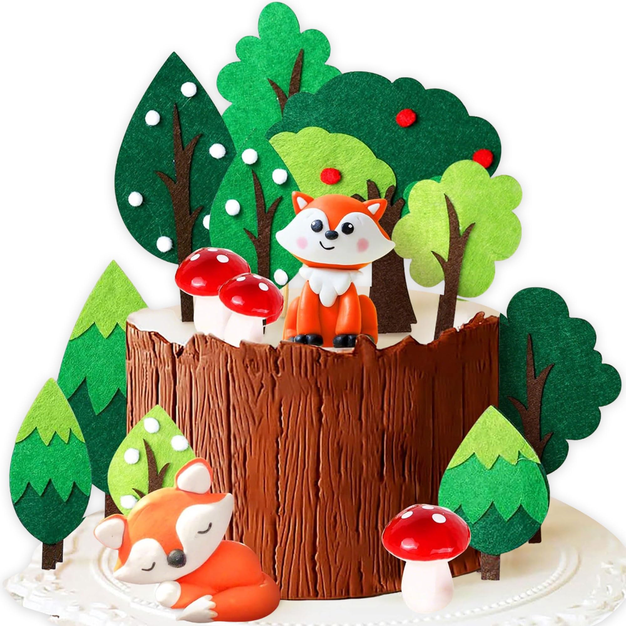 JeVenis Woodland Animal Cupcake Toppers Woodland Theme Cupcake Toppers Woodland Creatures Cupcake Picks for Foxes Baby Shower Woodland Party