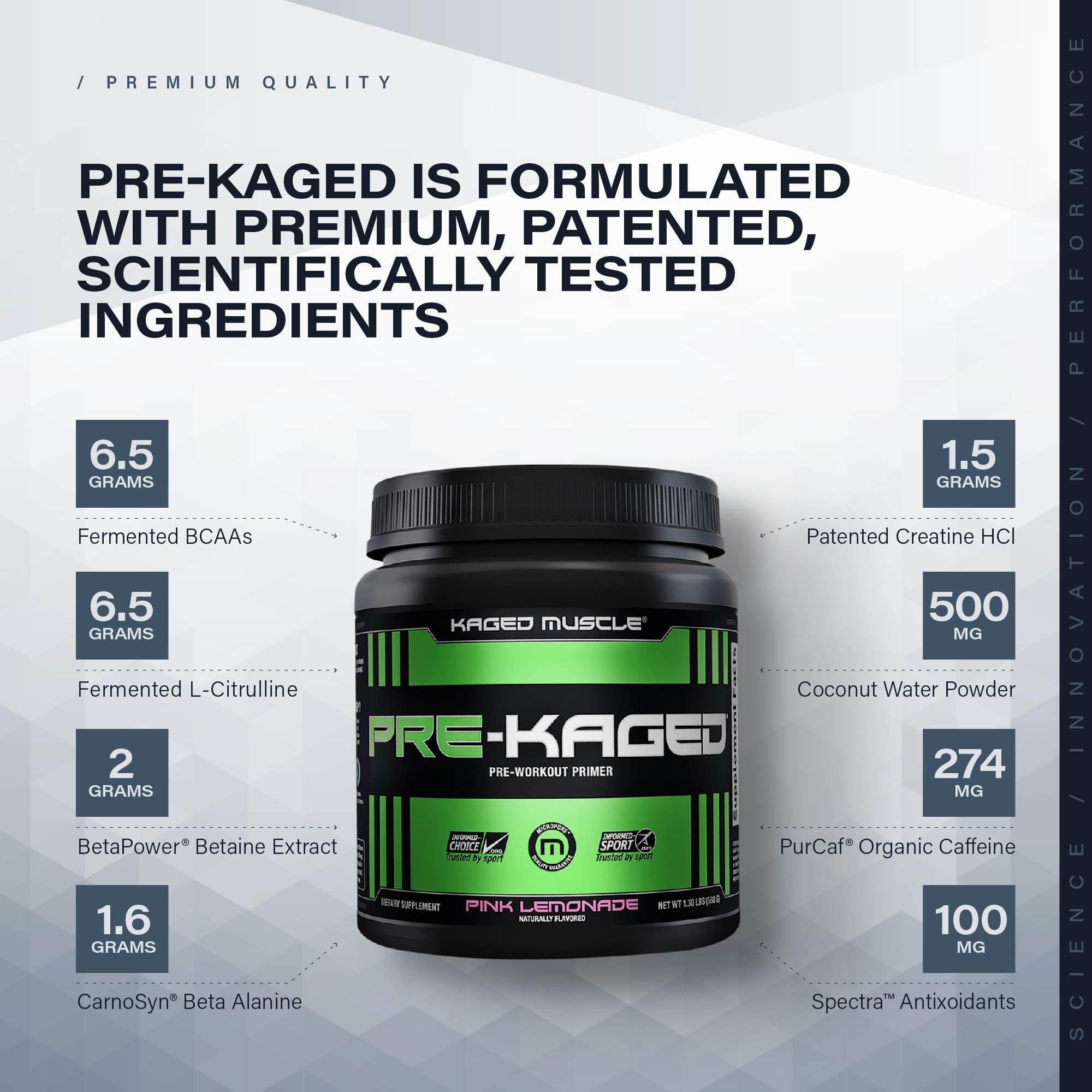 Pre Workout Powder; KAGED MUSCLE Preworkout for Men &amp; Pre