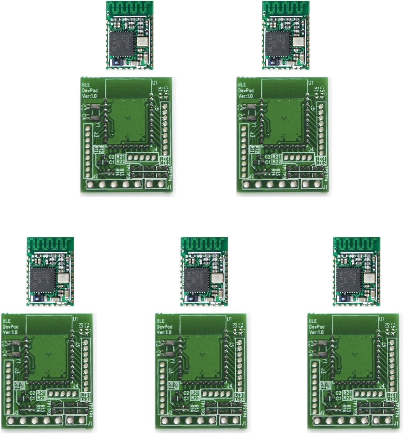 ELSRA 5pcs CC2640R2F BLE 4.2 & 5.0 Bluetooth Low Energy Module BT03-1 w/DIP Adapter PCB