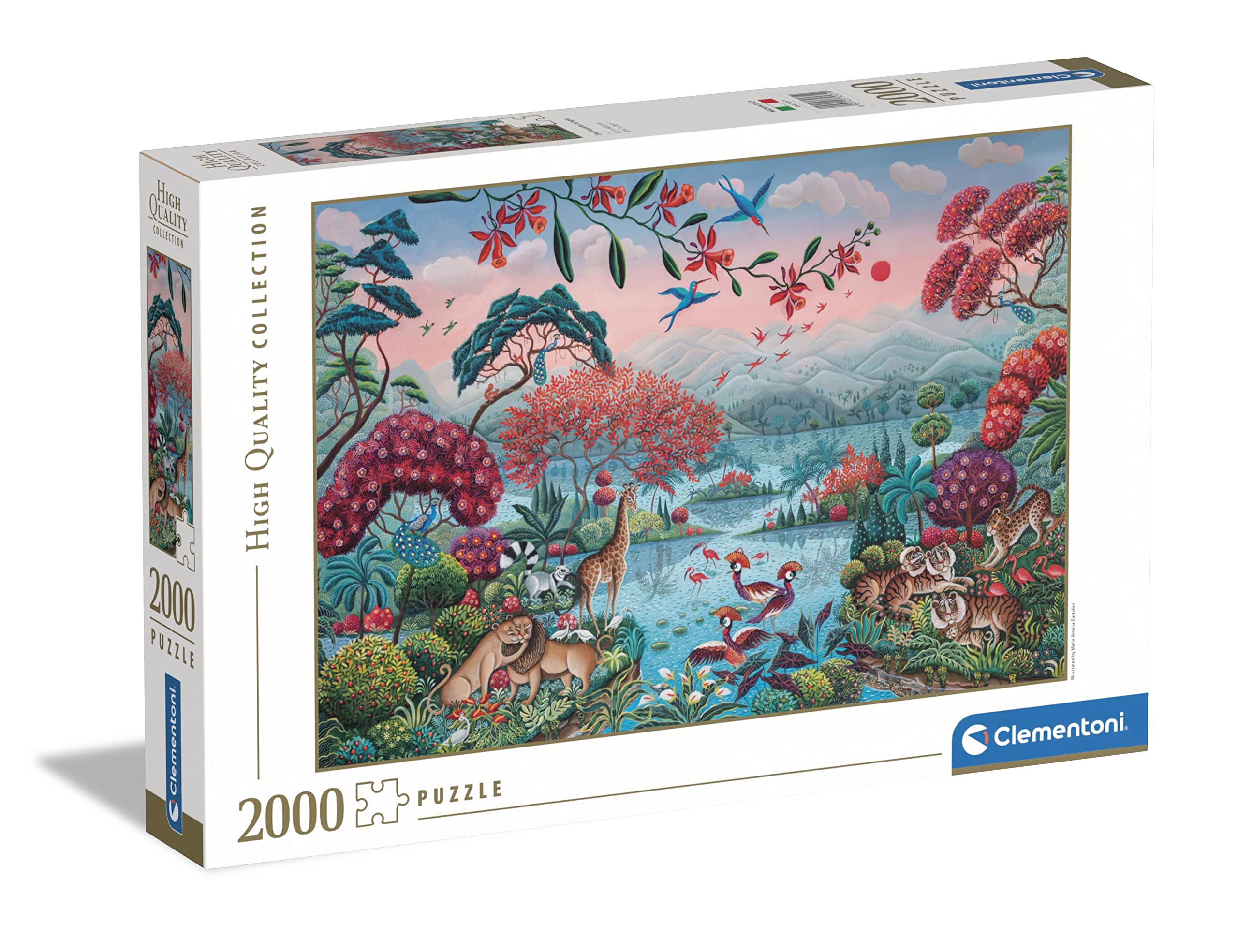 Clementoni - 32571 Collection Puzzle The Peaceful Jungle - Jigsaw Puzzle 2000 Pieces, Made In Italy, Jigsaw Puzzle For Adults