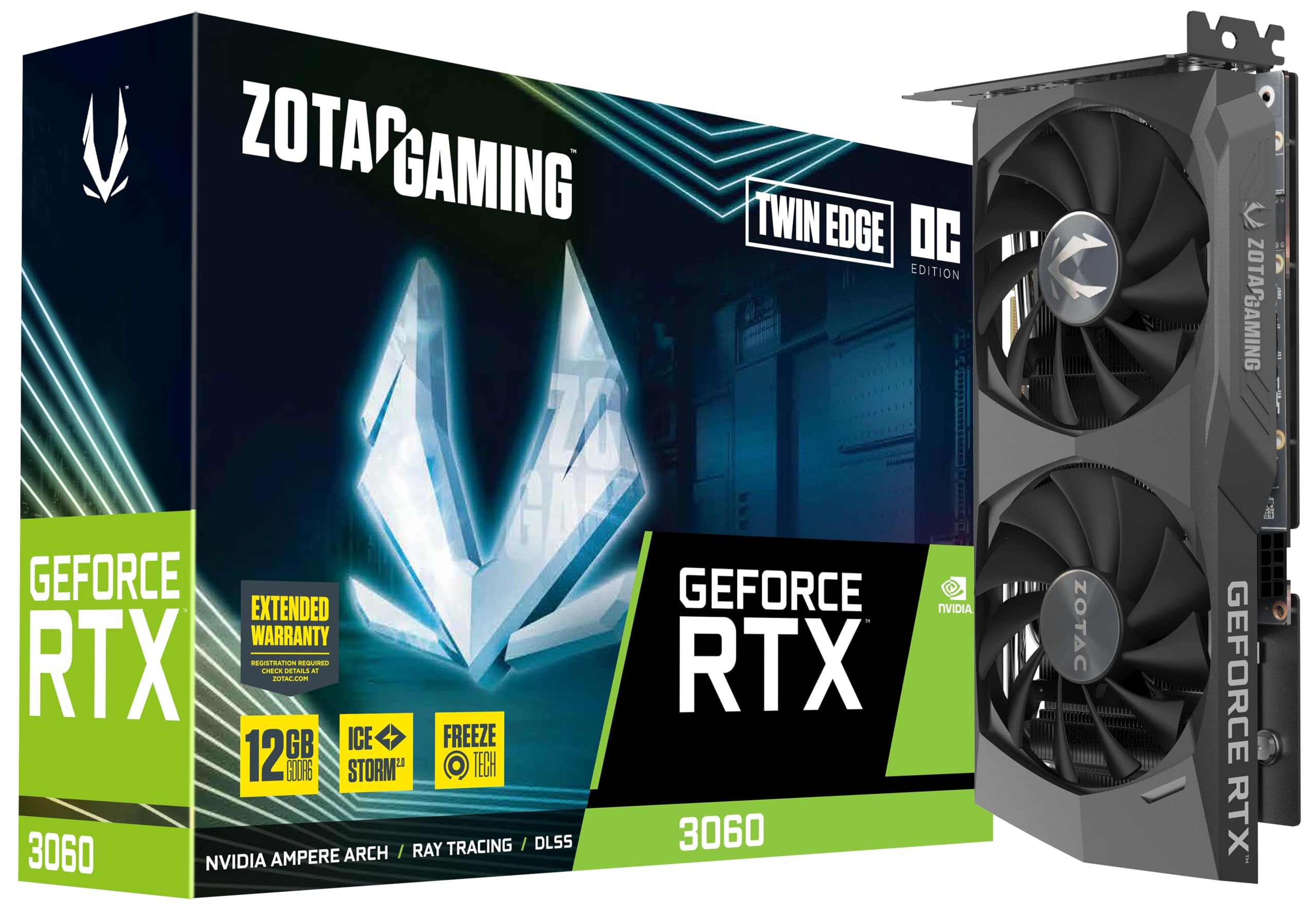 ZOTAC VGA RTX3060 Twin Edge OC 12G (GDDR6, HDMI 2.1, 3xDP 1.4a) (RTX 3060 Twin Edge OC)