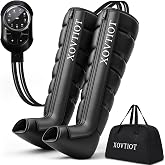 xovtiot Air Compression Leg Massage, Leg Massager for Circulation Relax Muscles, Portable Full Leg Compression Boots, with 6 Relax Modes 3 Pressure Levels Automatic Timer,Gifts for Men Women