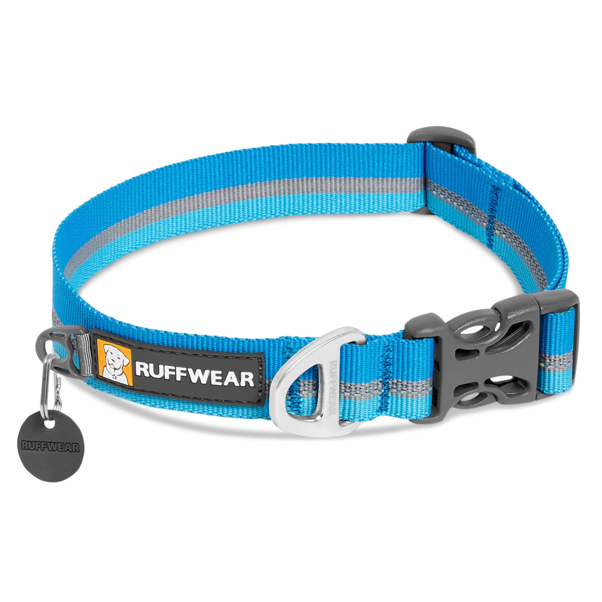 RUFFWEAR Crag Dog Collar, Reflective and Comfortable Collar for Everyday Use, Blue Dusk, 14"-20"