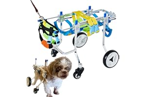 BAKYAR Adjustable 4-Wheel Dog Wheelchair| Pet Wheelchairs with Disabled Hind Legs Walking|Full Support Dog wheelchairs (7-Size) (XS)