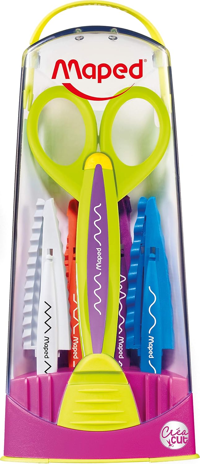 Maped 601005 Crea Cut Craft Scissors with Assorted Pattern Blades, Green - Image 4