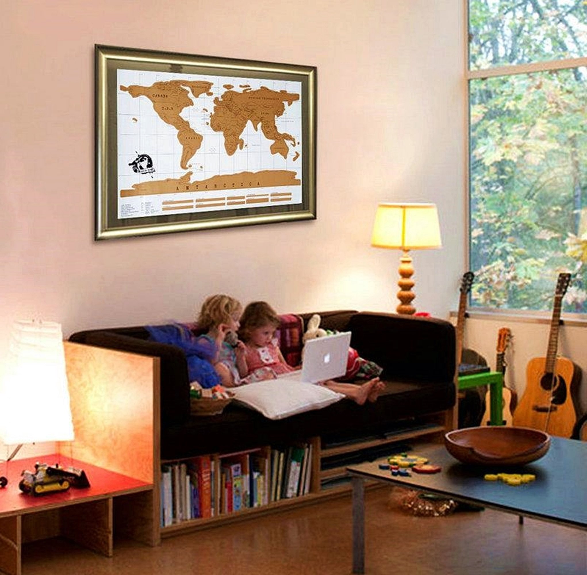 Scratch Off World Map, Easy to Learn Geography, to Track Your Travels and Wonderful for Home Decoration
