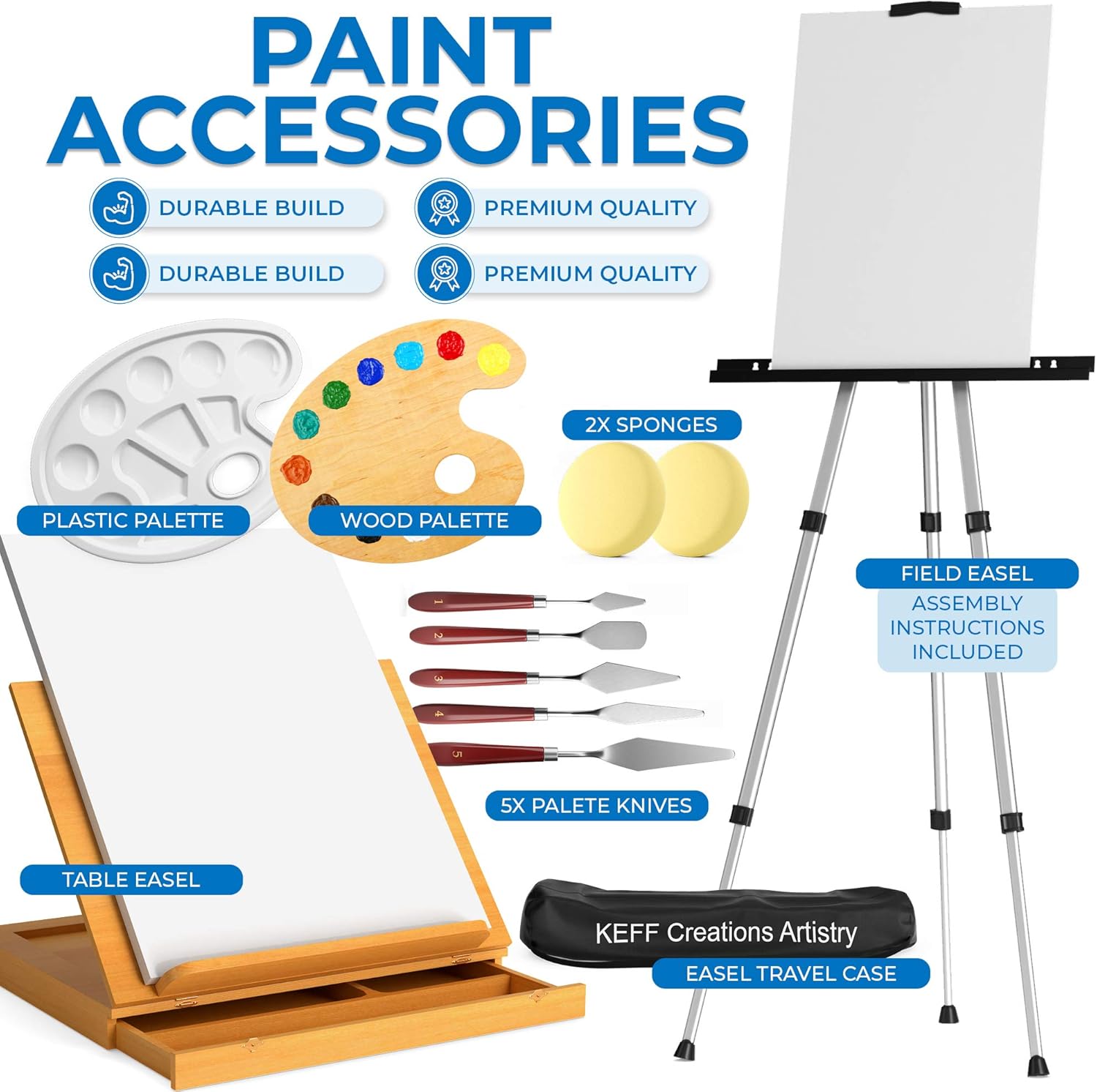 Art Supplies Set, Painting Supplies and Painting Accessories Painting Kits for Adults. Acrylic Paint, Watercolor Paint, Oil Paint Set. Includes Art Easel, and All Art Supplies for Adults.