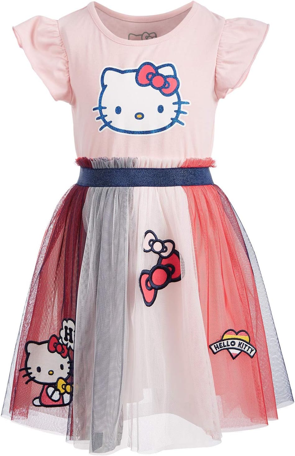 Hello Kitty Toddler/Little Girls Patches Dress Size 2T Rouge Pink